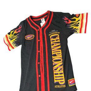 Nike Americana Championship  Shirt Men's Size Small Black Red Button-Up